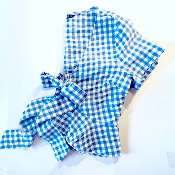 Shein gingham Wrap-front blouse - Picture 4 of 5